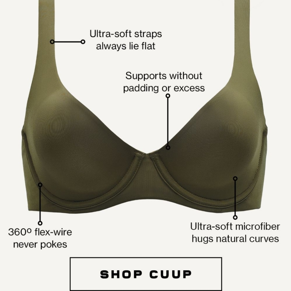 CUUP scoop bra, moss shade, 30A - Picture 3 of 8